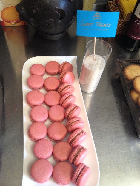 Strawberry Cheesecake Macarons (Filling with Kiri [the French version of cream cheese], Speculoos spread [aka Cookie Butter], and strawberry jam)