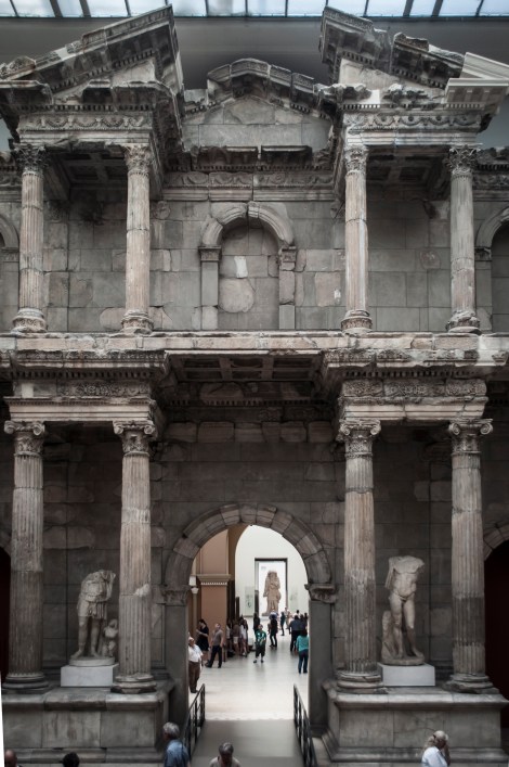 Just a portion of the massive reconstructed Market Gate of Miletus, originally built in the 2nd century CE, serving as the the northern entrance to the Southern market