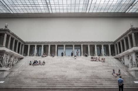 The monumental Pergamon Altar, originally built during the first half of the 2nd century BCE