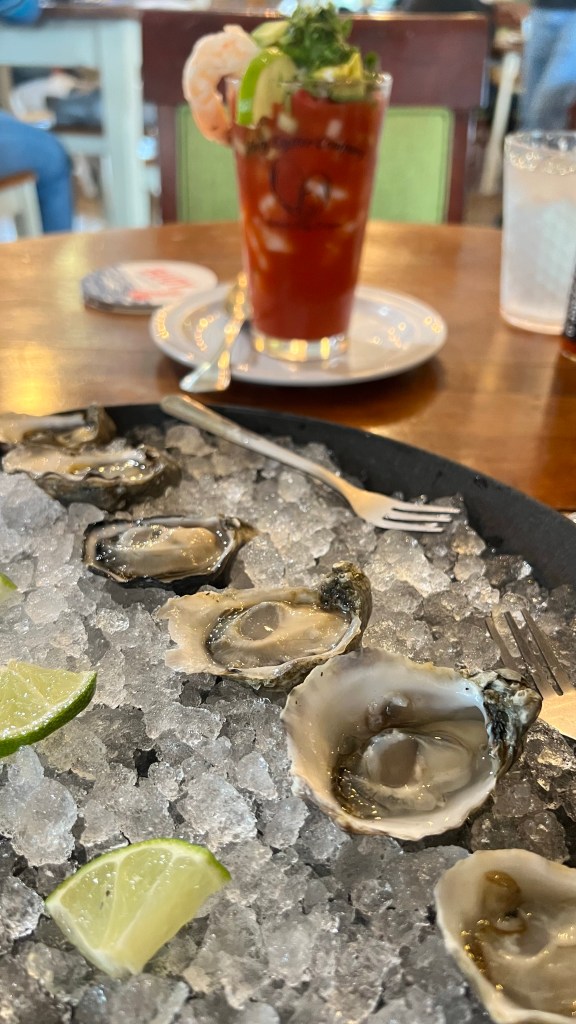 fresh oysters and shrimp cocktail